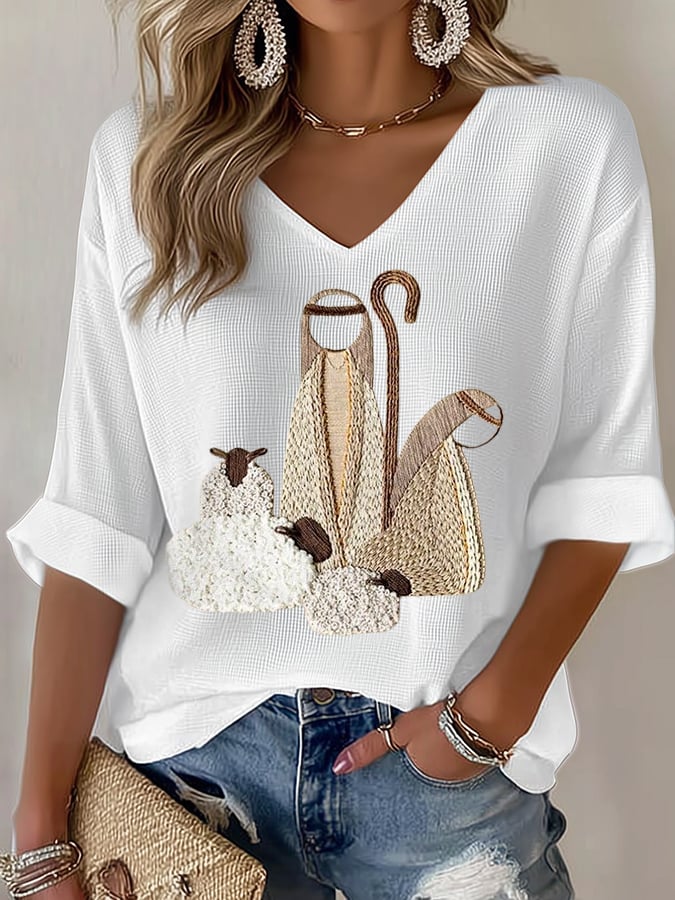 Women's Faith Print Waffle T-shirt