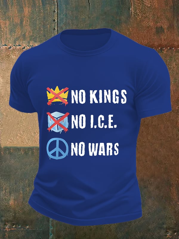 🔥Buy 3 Get 15% Off🔥Men's No Kings Print T-Shirt