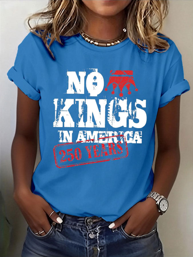 🔥Buy 3 Get 15% Off🔥Women's No Kings Print T-Shirt