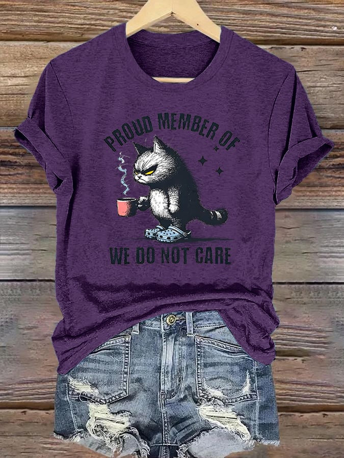 🔥Buy 3 Get 15% Off🔥Women's Retro Funny Proud Member Of Club We Do Not Care Menopause Perimenopause Print T-Shirt
