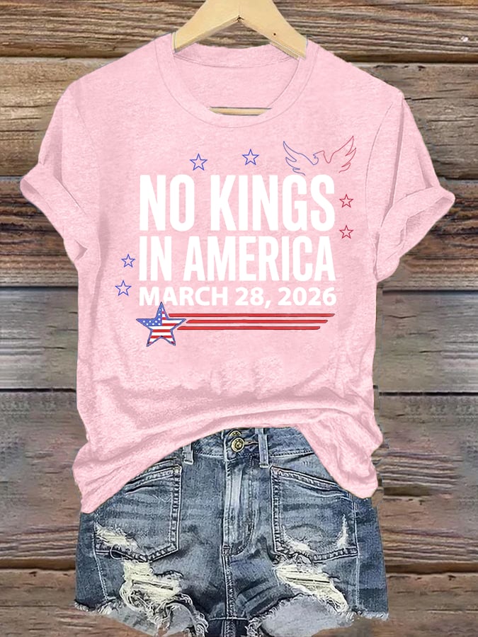 🔥Buy 3 Get 15% Off🔥Women's NO KINGS IN AMERICA Print T-Shirt