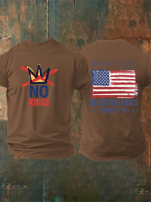 🔥Buy 3 Get 15% Off🔥Men's No Kings, Rejecting Kings Since 1776, We The People T-Shirt
