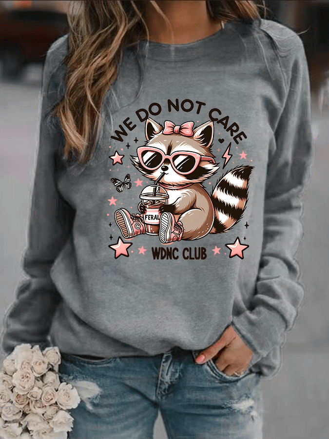 🔥Buy 3 Get 15% Off🔥Women's Cute little raccoon for Women's WDNC Menopause & Perimenopause Printed Sweatshirt