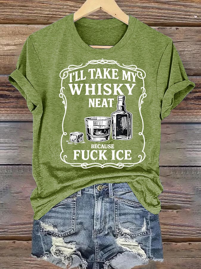 Women's Whiskey F*ck ICE Abolish ICE Print T-Shirt