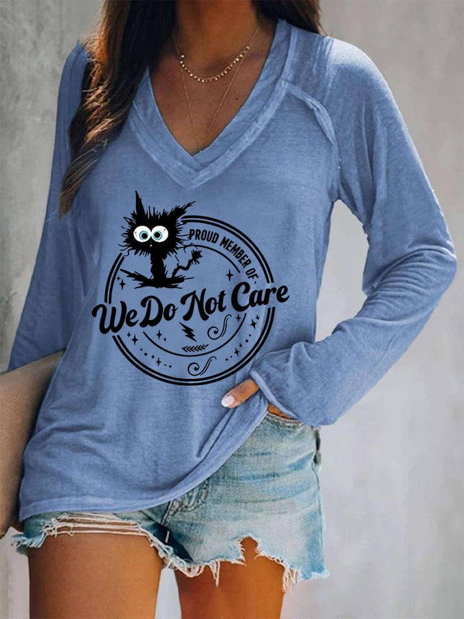 Women's V-neck Retro Funny Proud Member Of Club Menopause Perimenopause Print T-Shirt