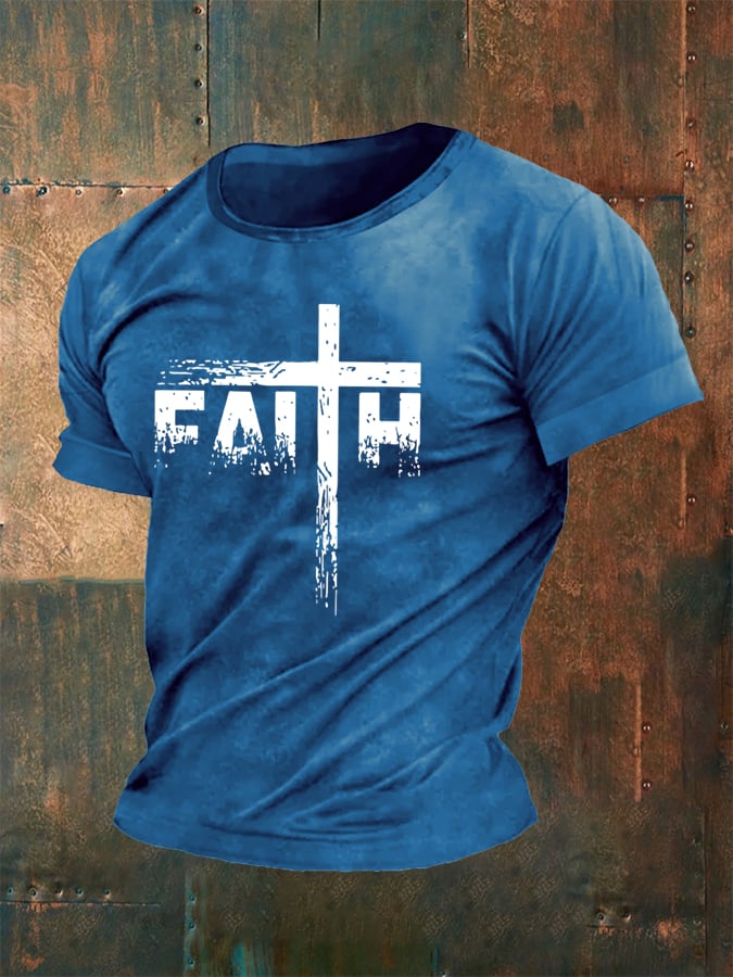 Men's Faith Cross Print Classic T-shirt
