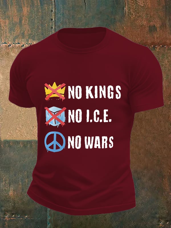 🔥Buy 3 Get 15% Off🔥Men's No Kings Print T-Shirt