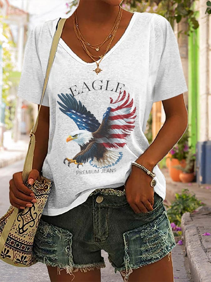 🔥Buy 3 Get 15% Off🔥V-Neck Retro Premium Jeans Print T-Shirt