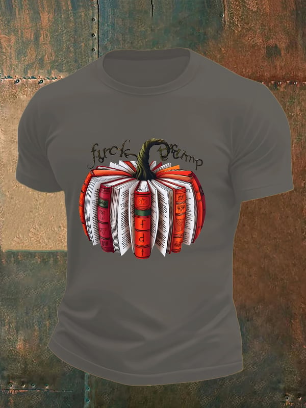 🔥Buy 3 Get 15% Off🔥Men's Fall Book Pumpkin DTF transfer - FDT, Fall Aesthetic print T-Shirt