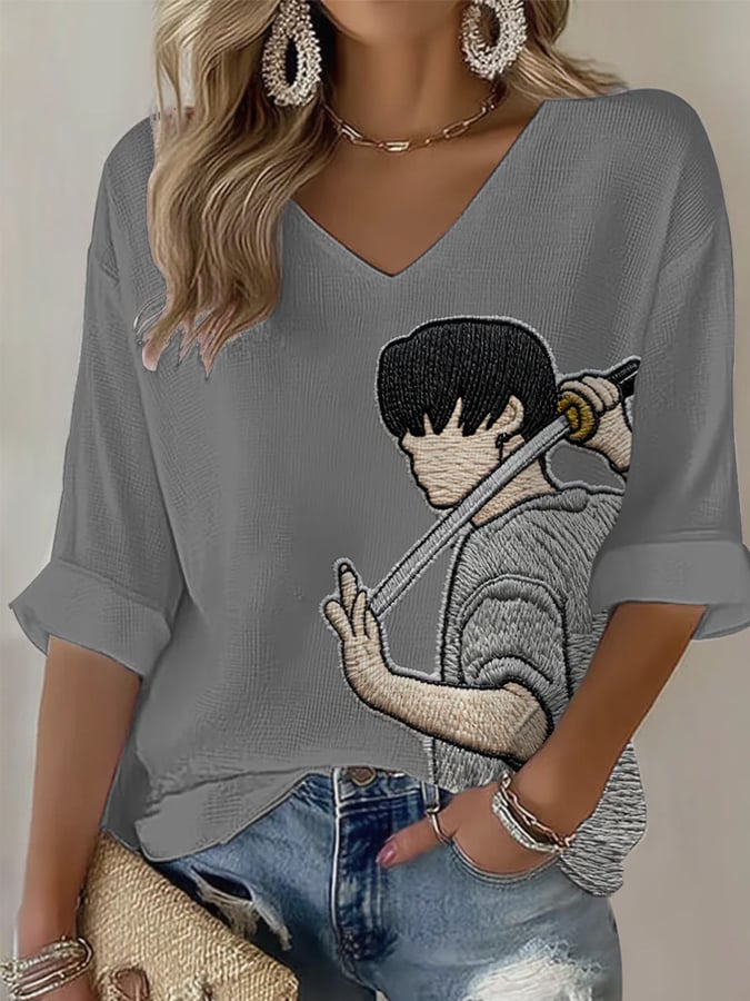 Women's BTS Fan Print Short-Sleeve Top