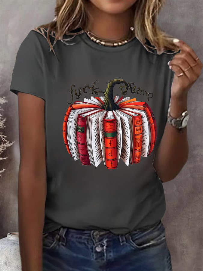 🔥Buy 3 Get 15% Off🔥Women's Fall Book Pumpkin DTF transfer - FDT, Fall Aesthetic print T-Shirt