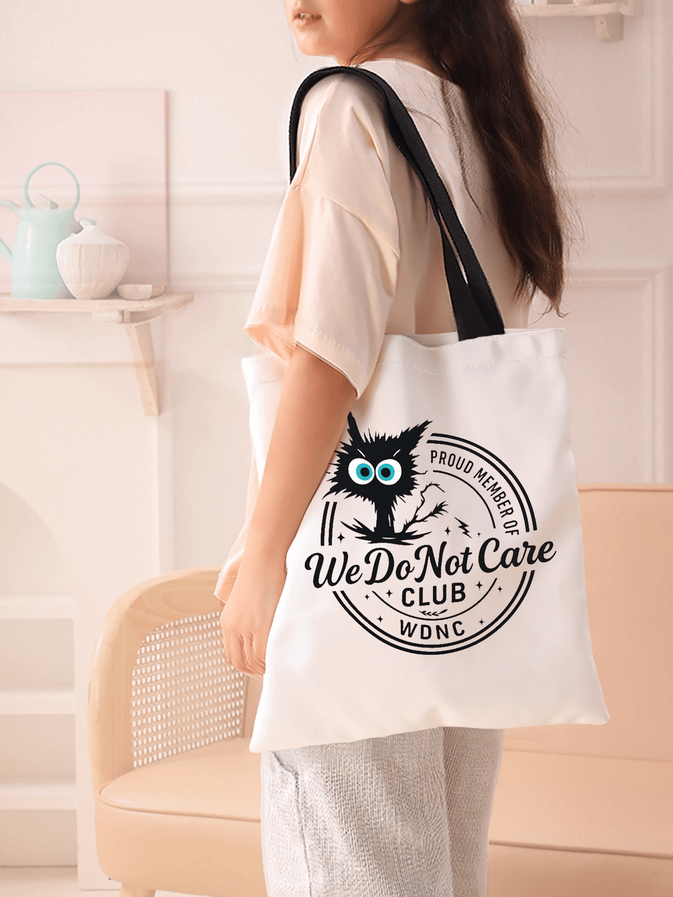 Women's Retro Funny Proud Member Of Club We Do Not Care Menopause Perimenopause Print Bag