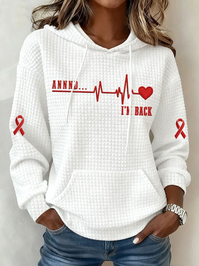 Women's Heart Disease Awareness Print Hoodie Sweatshirt