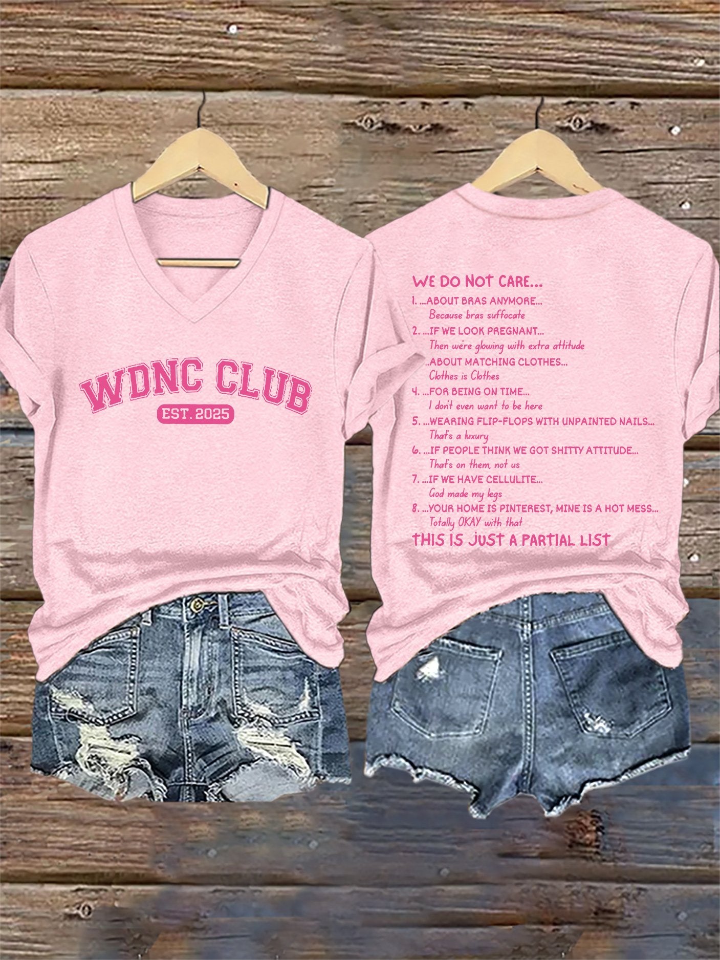 🔥Buy 3 Get 15% Off🔥V-Neck Retro Proud Member Of WDNC Club Est. 2025 Print T-Shirt