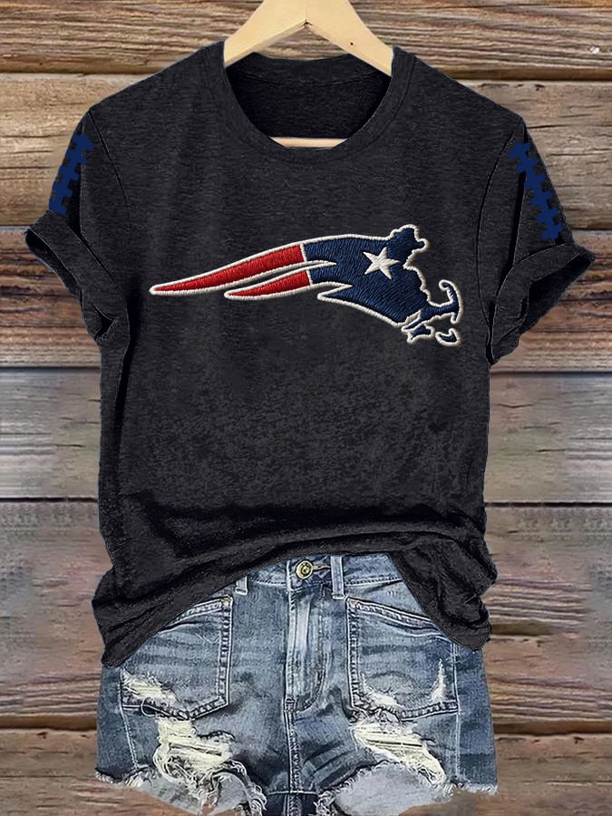 Women's Football Print Casual T-shirt