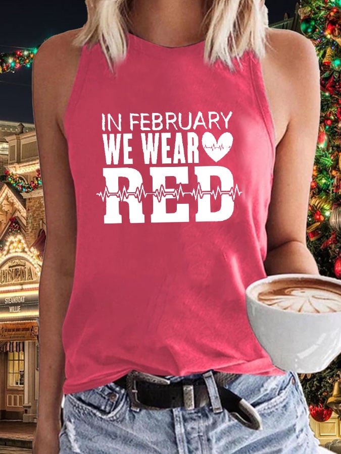 Women's Heart Disease Awareness Printed Vest