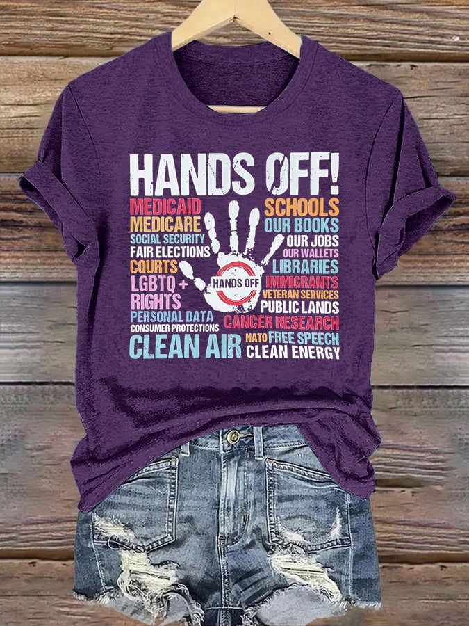 🔥Buy 3 Get 15% Off🔥Women's HANDS OFF! Print T-Shirt