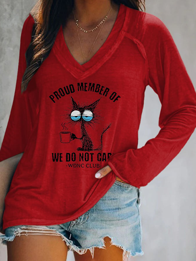 🔥Buy 3 Get 15% Off🔥Women's V-neck Retro Funny Proud Member Of Club Menopause Perimenopause Print T-Shirt