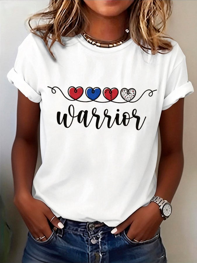 Women's Heart Disease Awareness Print T-shirt