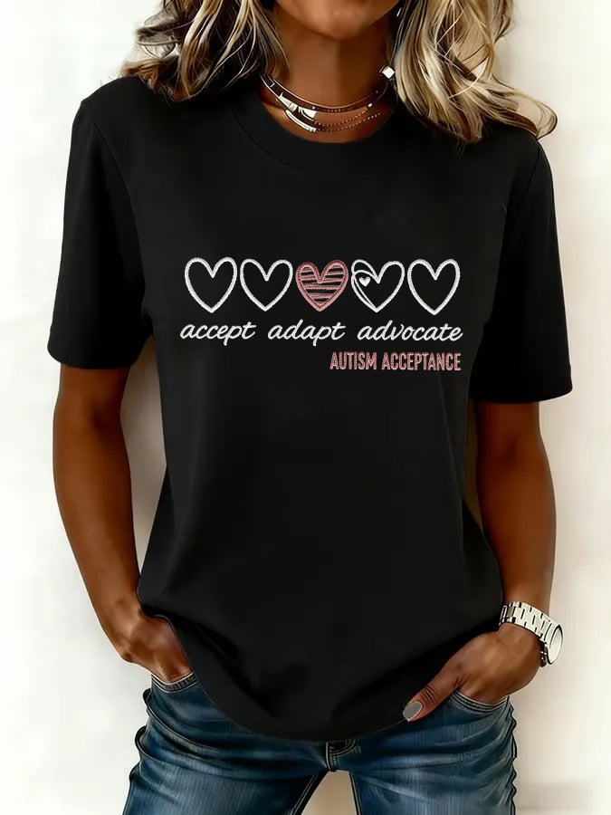 Women's Autismacceptance Art Print T-Shirt
