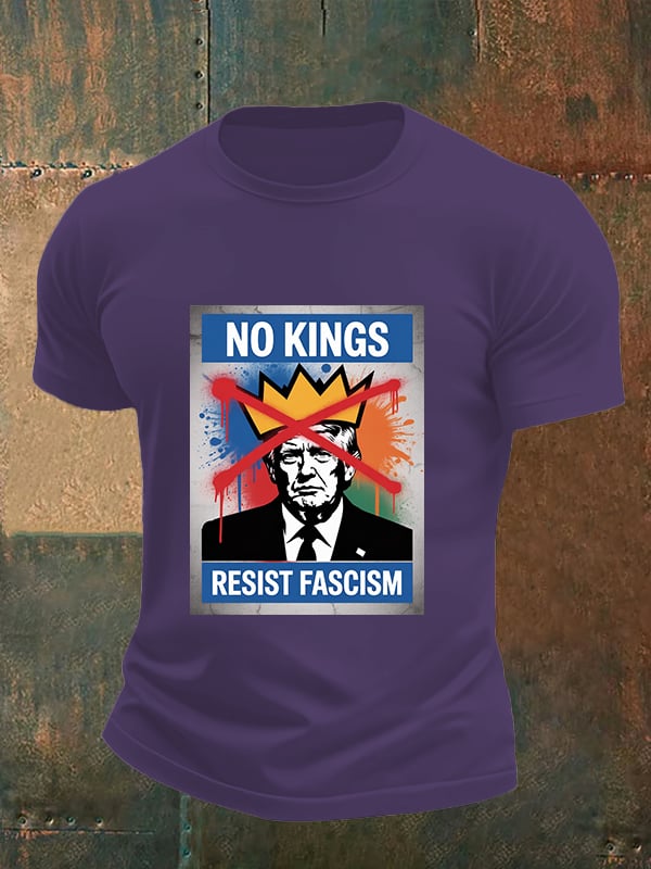 🔥Buy 3 Get 15% Off🔥Men's NO KINGS RESIST FASCISM T-shirt