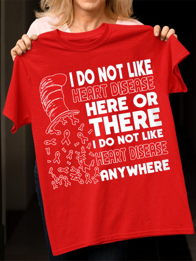 Women's Heart Disease Awareness Print T-shirt