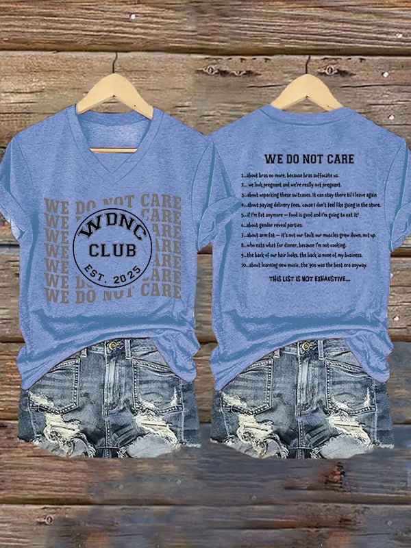 Women's Retro Funny Proud Member Of Club We Do Not Care Menopause Perimenopause Print T-Shirt