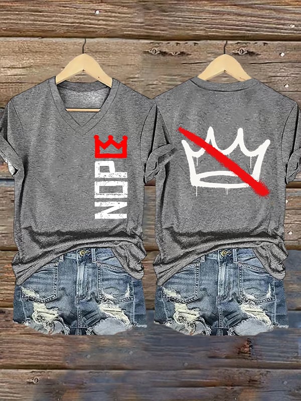 🔥Buy 3 Get 15% Off🔥Women's Nope, No Kings In America Print T-shirt