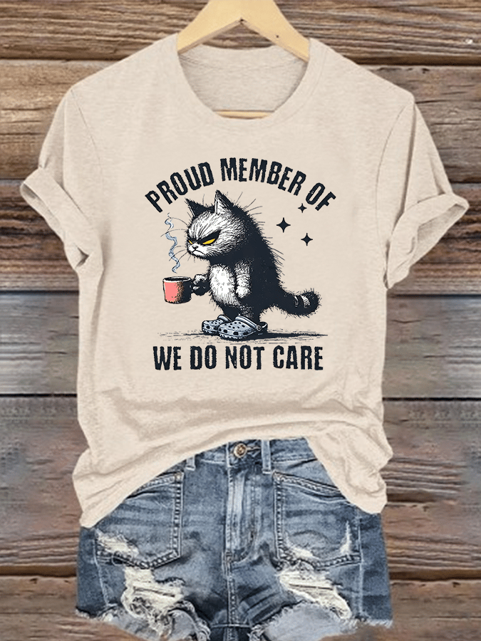 🔥Buy 3 Get 15% Off🔥Women's Retro Funny Proud Member Of Club We Do Not Care Menopause Perimenopause Print T-Shirt