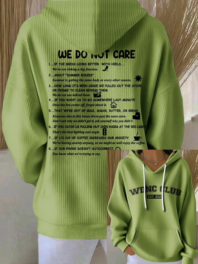 Retro Funny WDNC Club Menopause Perimenopause Print Hoodie