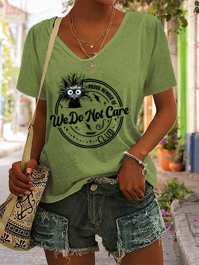 Women's Retro Funny Proud Member Of WDNC Club We Do Not Care Menopause Perimenopause Print T-Shirt