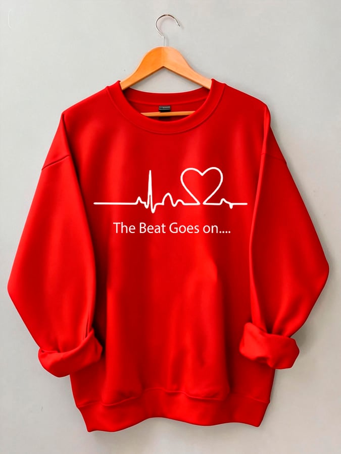 Women's Heart Disease Awareness The Beat Goes On Sweatshirt