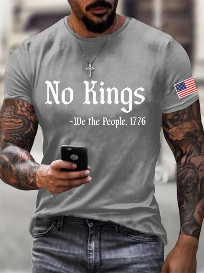 🔥Buy 3 Get 15% Off🔥Men's No Kings In America Print T-shirt