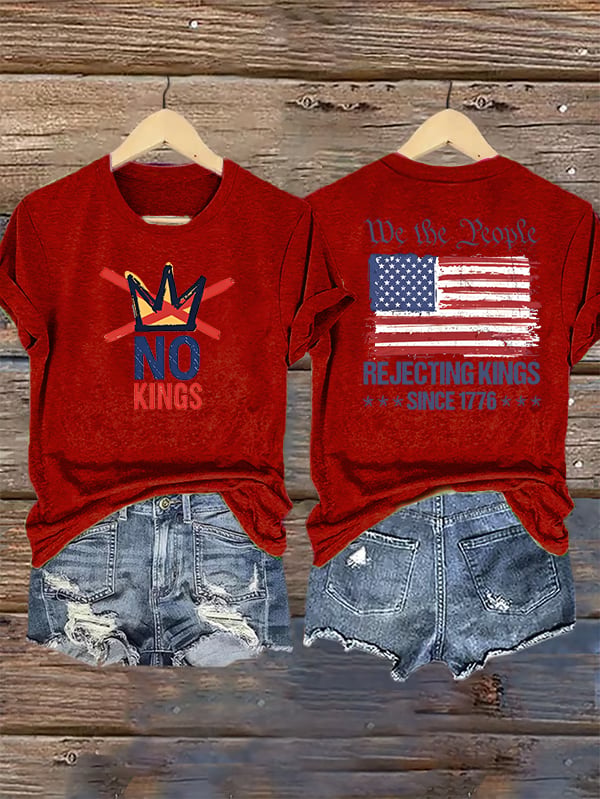 🔥Buy 3 Get 15% Off🔥Women's No Kings, Rejecting Kings Since 1776, We The People T-Shirt