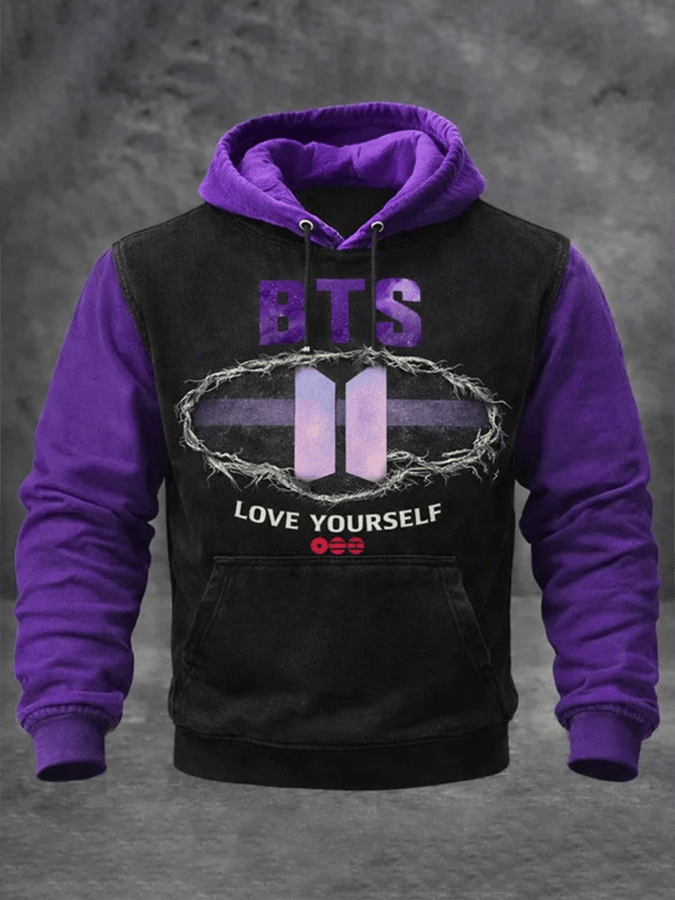 Men's Music Art Print Raglan Sleeve Hoodie