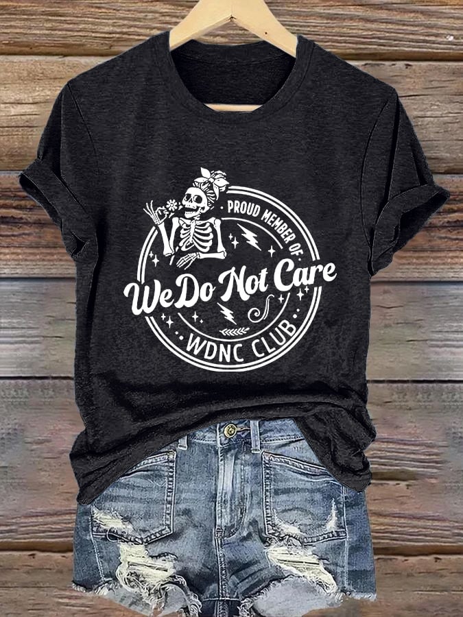 🔥Buy 3 Get 15% Off🔥Retro Funny Proud Member Of WDNC Club We Do Not Care Menopause Perimenopause Print T-Shirt