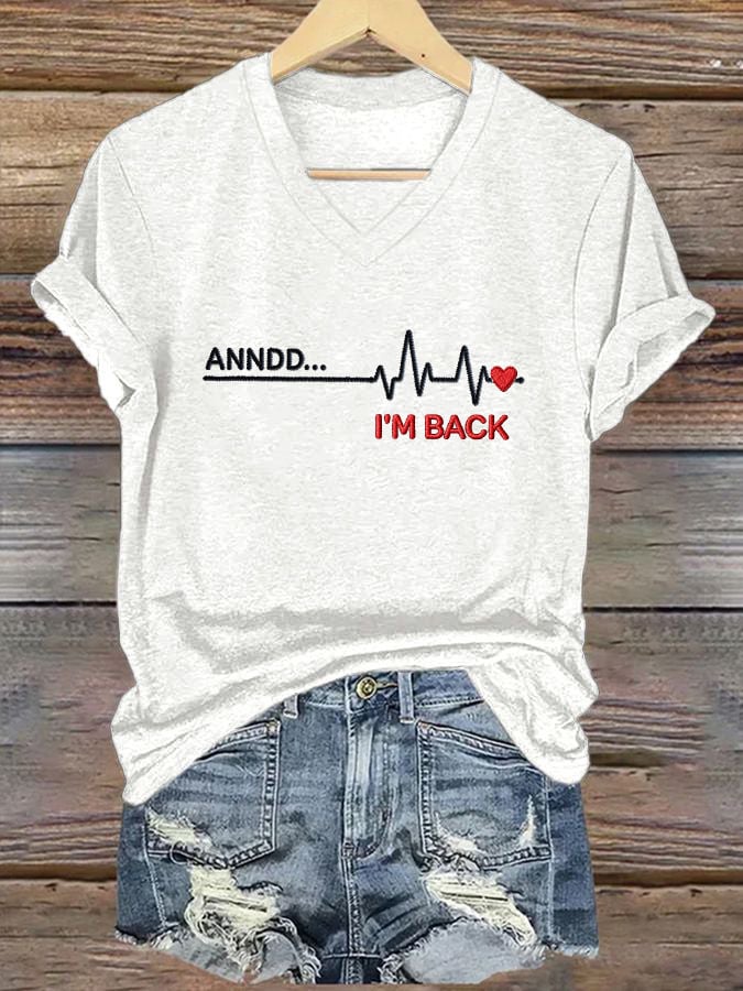 Women's casual heart disease awareness T-shirt