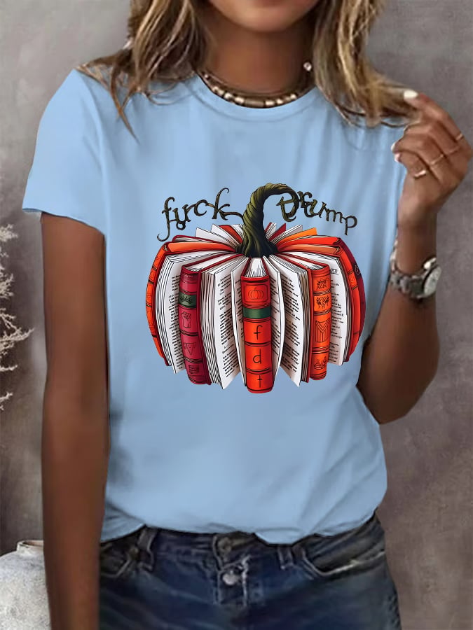 🔥Buy 3 Get 15% Off🔥Women's Fall Book Pumpkin DTF transfer - FDT, Fall Aesthetic print T-Shirt
