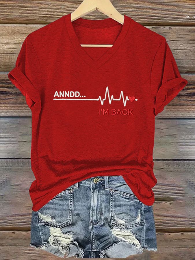 Women's casual heart disease awareness T-shirt