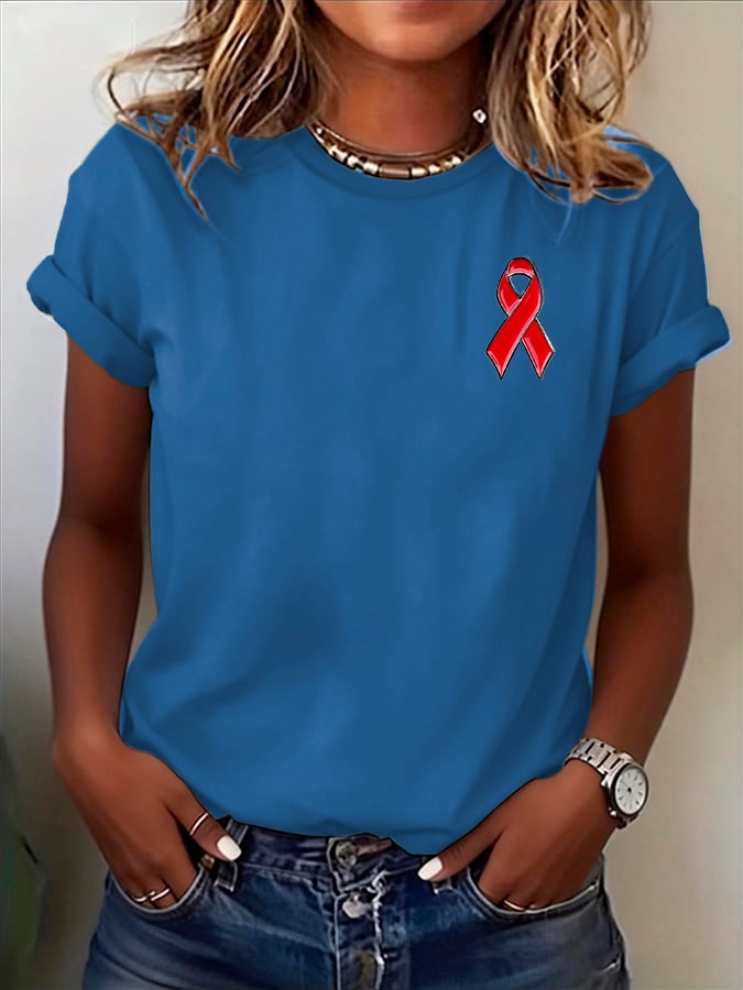 Women's Heart Disease Awareness Print T-shirt