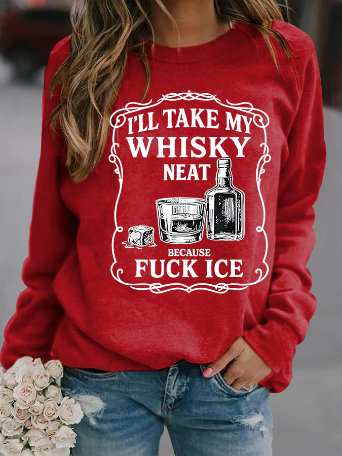 Women's Whiskey F*ck ICE Abolish ICE Printed Sweatshirt