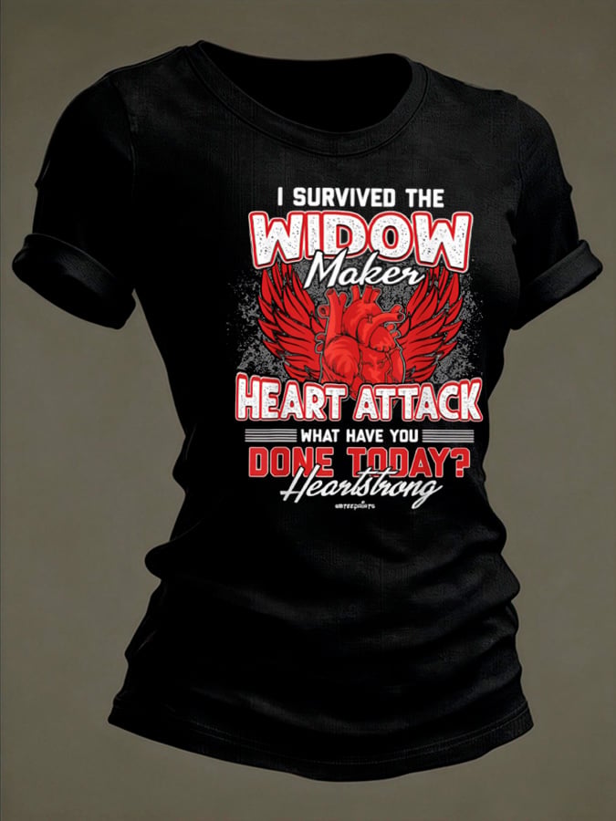 Women's Heart Disease Awareness Printed T-shirt