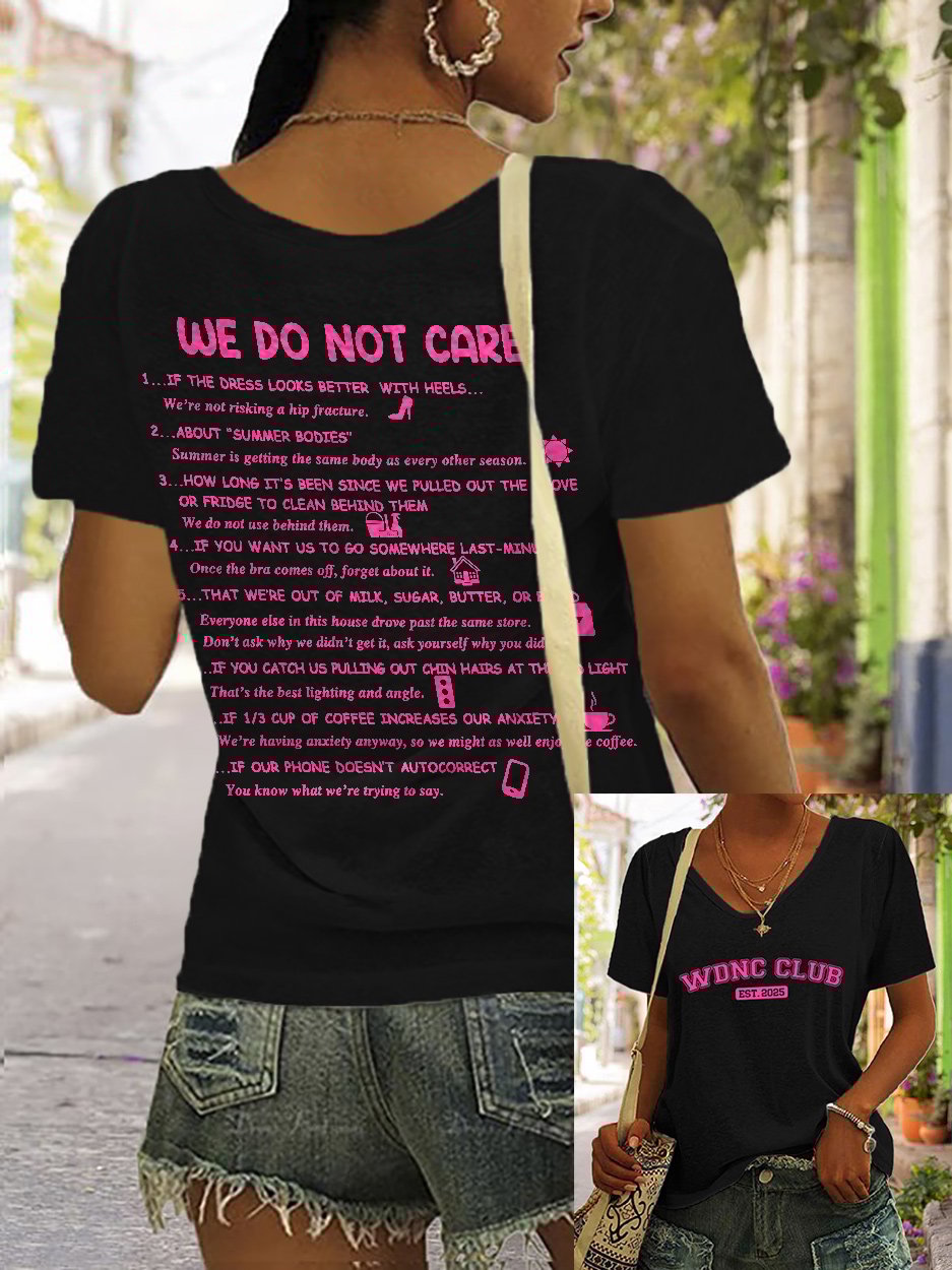 🔥Buy 3 Get 15% Off🔥V-Neck Retro Funny WDNC Club Menopause Perimenopause Print T-Shirt