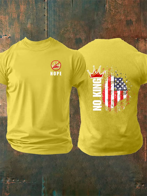 🔥Buy 3 Get 15% Off🔥Men's NOPE No King American Flag Print T-Shirt