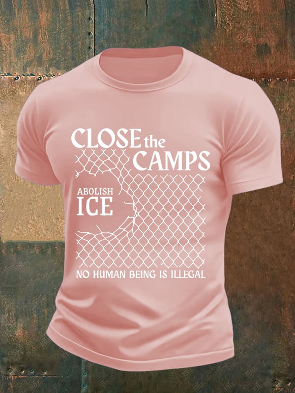 Men's Abolish ICE Close The Camps Print T-Shirt
