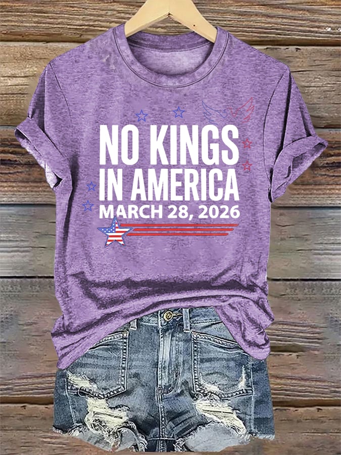 🔥Buy 3 Get 15% Off🔥Women's NO KINGS IN AMERICA Print T-Shirt