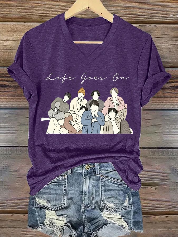 Women's BTS Print Casual T-Shirt