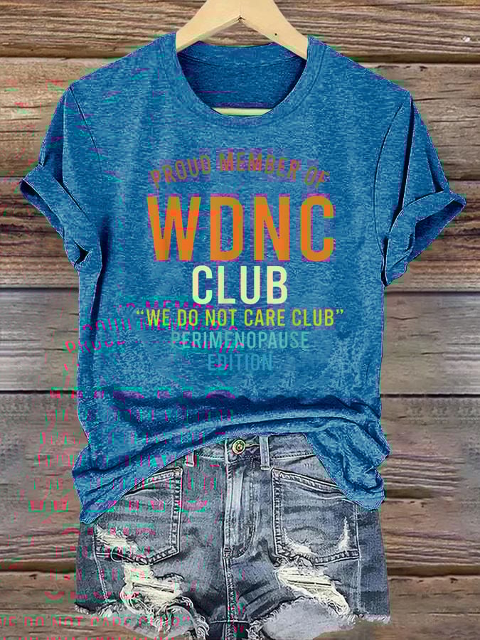 Women's Retro Funny Proud Member Of Club Menopause Perimenopause Print T-Shirt