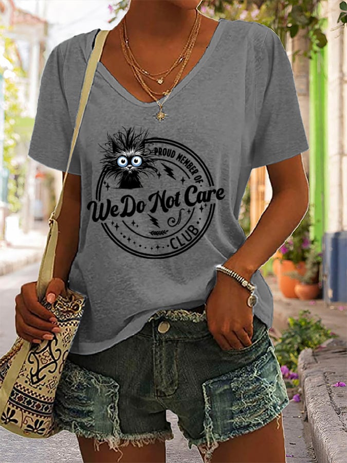 Women's Retro Funny Proud Member Of WDNC Club We Do Not Care Menopause Perimenopause Print T-Shirt