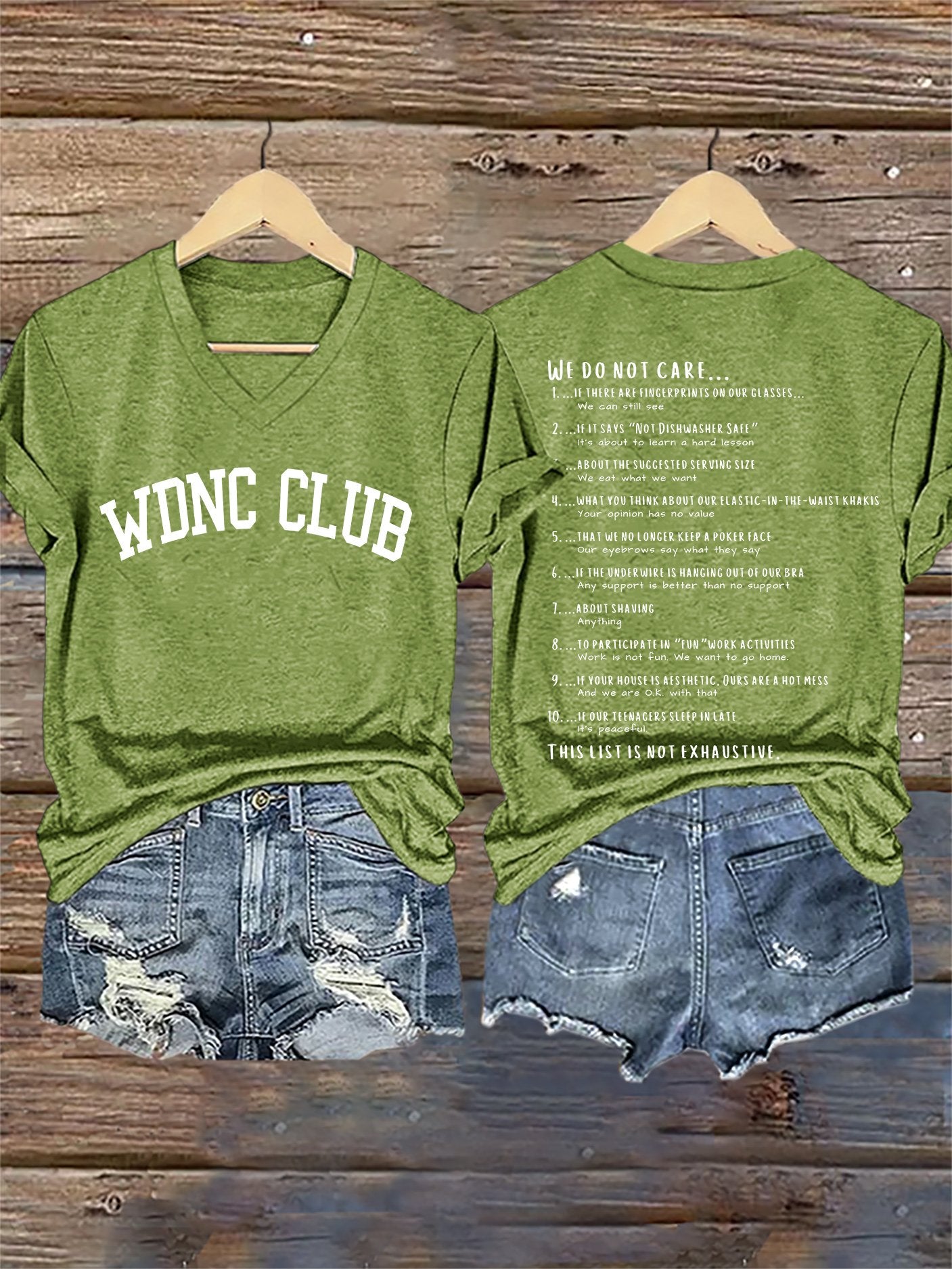 V-Neck Retro Funny WDNC Menopause Perimenopause This List Is Not Exhaustive Print T-Shirt